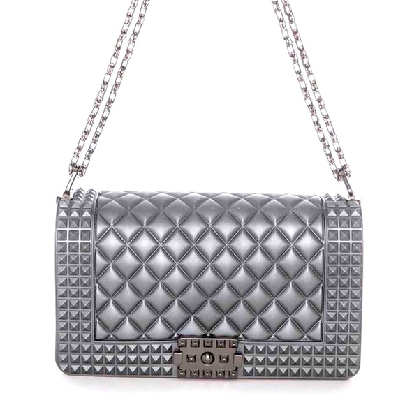 Handbags - Gray Quilted Crossbody Jelly Bag